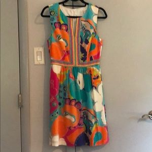 Trina Turk multi color sleeveless dress size 4